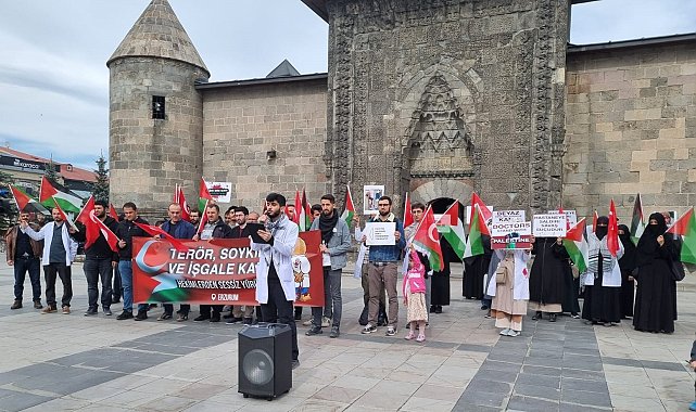 Erzurum'da Gazze için sessiz yürüyüş