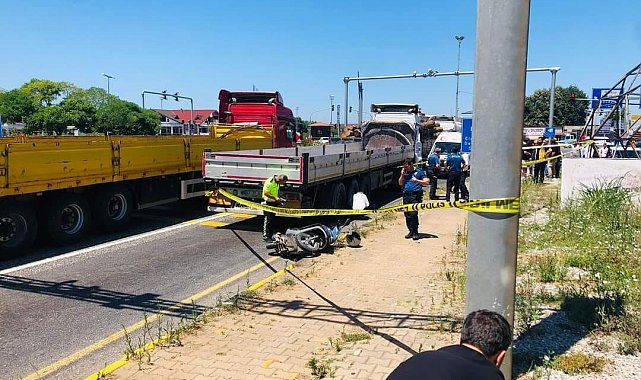 Motosiklet tırın altına girdi: 1 ölü 1 yaralı