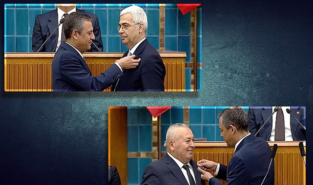 Son dakika | Cemal Enginyurt ve Salih Uzun'a rozetlerini Özgür Özel taktı! "CHP'ye benzemeye gelmedik"